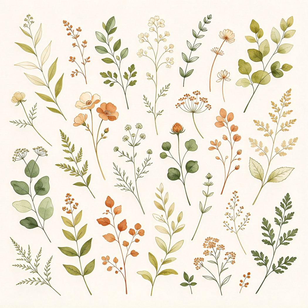 Botanical Illustration Asset Kit